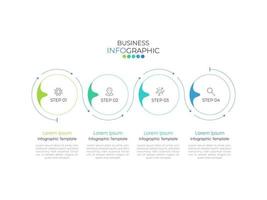 le modèle de chronologie infographique peut être utilisé pour la mise en page du flux de travail, le diagramme, les options de nombre, la conception Web. concept d'entreprise infographique avec 4 options, pièces, étapes ou processus. fond abstrait. vecteur