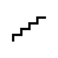 symbole d'icône d'escalier ligne noire illustration vectorielle vecteur