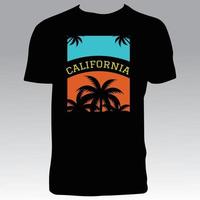 conception de t-shirt de plage de californie vecteur