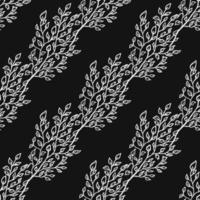 fond d'écran floral sans soudure. vecteur de doodle avec ornement floral noir et blanc. décor floral d'époque