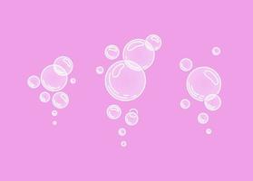 bubbles.fizzing bulles d'air ou d'eau sur fond rose. des étincelles pétillantes. gencive. illustration de dessin animé de vecteur. illustration vectorielle