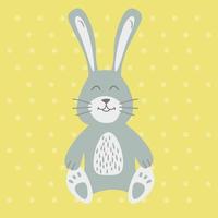 illustration vectorielle de style scandinave rabbit.children.spring holiday.easter bunny.website banner concept. vecteur