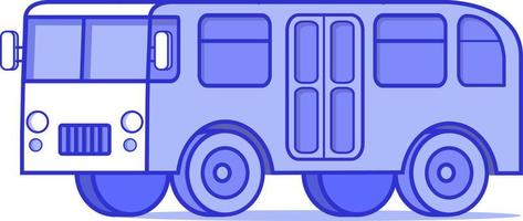 bus icon.small bus.flat vector blue line art.element pour la conception d'un jeu ou de l'application mobile lors de la livraison.isolé sur fond blanc.vue de face du véhicule. vue latérale du véhicule.