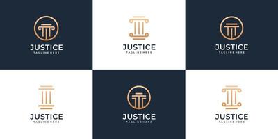 ensemble de collection de conception de logo justice avocat juridique moderne vecteur