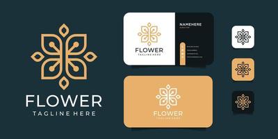 vecteur de conception de logo de fleur de spa de luxe avec concept or