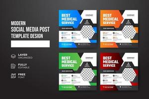 modèle de publication de médias sociaux médicaux de soins de santé moderne et créatif vecteur
