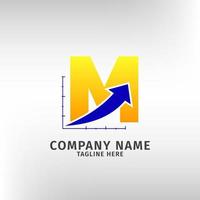 modèle de logo d'icône de vente de trafic lettre m pour une société de marketing et financière ou toute autre entreprise vecteur