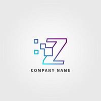 logotype tendance lettre z pixel décoration pour entreprise de services numériques vecteur