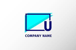 écran cadre lettre u. logo d'entreprise moderne et professionnel vecteur