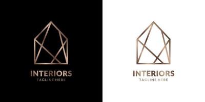 logo de maison minimaliste et élégant pour l'immobilier, la construction, l'intérieur, la décoration extérieure de la maison vecteur