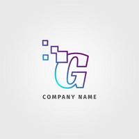 logotype tendance lettre g décoration pixel pour entreprise de services numériques vecteur