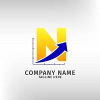 modèle de logo d'icône de vente de trafic lettre n pour une société de marketing et financière ou toute autre entreprise vecteur