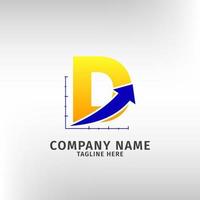 modèle de logo d'icône de vente de trafic lettre d pour une société de marketing et financière ou toute autre entreprise vecteur