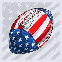 ballon de football de sport avec motif drapeau usa pour le 4 juillet fête de l'indépendance américaine et journée des anciens combattants vecteur
