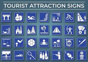 vecteur gratuit de signes d'attraction touristique