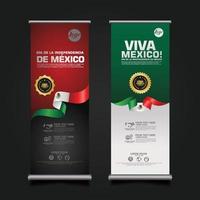 célébration de la fête de l'indépendance du mexique, roll up banner set design template. illustration vectorielle