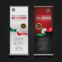 célébration de la fête de l'indépendance du mexique, roll up banner set design template. illustration vectorielle vecteur