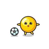 illustration de dessin animé de jaune d'oeuf joue au football vecteur