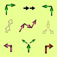 ensemble d'icônes de navigation de symbole de flèche décoration internet abstrait illustration vectorielle vecteur