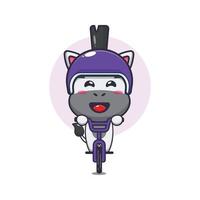 personnage de dessin animé de mascotte de zèbre mignon à vélo vecteur
