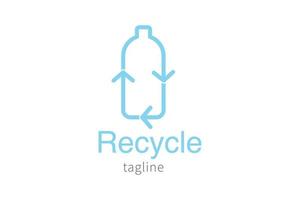 recycler la conception graphique de l'icône du logo de la bouteille biologique vecteur