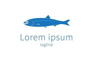 icône du logo poisson anchois vecteur