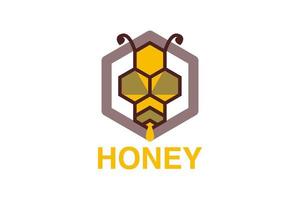 création d'icône logo miel abeille vecteur