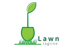 conception d'icône de logo d'entretien de pelouse de jardinier vecteur