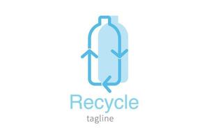 recycler la conception graphique de l'icône du logo de la bouteille biologique vecteur