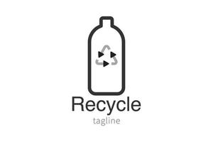 recycler la conception graphique de l'icône du logo de la bouteille biologique vecteur