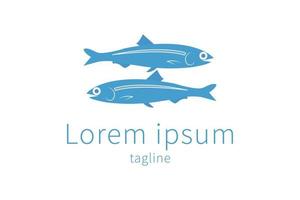 icône du logo poisson anchois vecteur