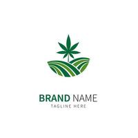 logo de la ferme de cannabis. logo d'illustration vectorielle. vecteur