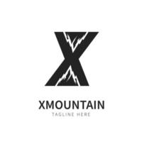 x logo montagne. logo de montagne illustration avec lettre x vecteur