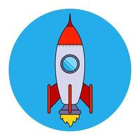 icône de fusée interplanétaire. avion volant. illustration vectorielle plane. vecteur