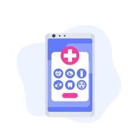 télémédecine, icône de vecteur de services médicaux en ligne