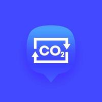 dioxyde de carbone, icône de gaz co2 pour le web vecteur