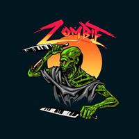 illustration de zombie pour la conception de t-shirts vecteur