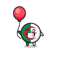 illustration de la mascotte du drapeau algérien joue au ballon vecteur
