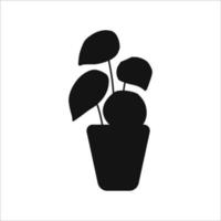 silhouette plate de plante d'intérieur en pot vecteur