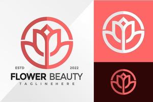 modèle d'illustration vectorielle de conception de logo moderne fleur beauté vecteur