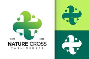 modèle de vecteur de conception de logo nature cross company