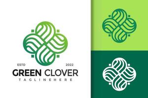 modèle de vecteur de conception de logo moderne trèfle vert