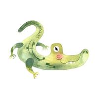 illustration de crocodile de dessin animé. alligatore aquarelle illustration mignonne pour la conception des enfants vecteur