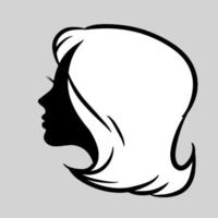 silhouette ou icône d'une belle femme avec de beaux cheveux fluides qui convient très bien pour être utilisée comme logo de salon ou soin des cheveux