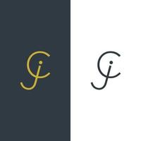 création de logo lettre initiale cj vecteur