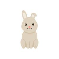 mignon bébé lapin ou lièvre animal de compagnie pour la conception de pâques. lapin animal en style cartoon. lapin assis. illustration vectorielle vecteur