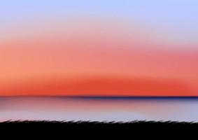 image graphique dessin vue paysage extérieur au réservoir et silhouette crépusculaire de l'illustration vectorielle coucher de soleil vecteur