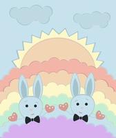 lapins, thème lgbt, illustration vectorielle vecteur