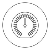 compteur de vitesse odomètre compteur de vitesse icône de compteur en cercle rond couleur noire illustration vectorielle image contour ligne style mince vecteur