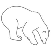 ours polaire dans le croquis de contour. vecteur